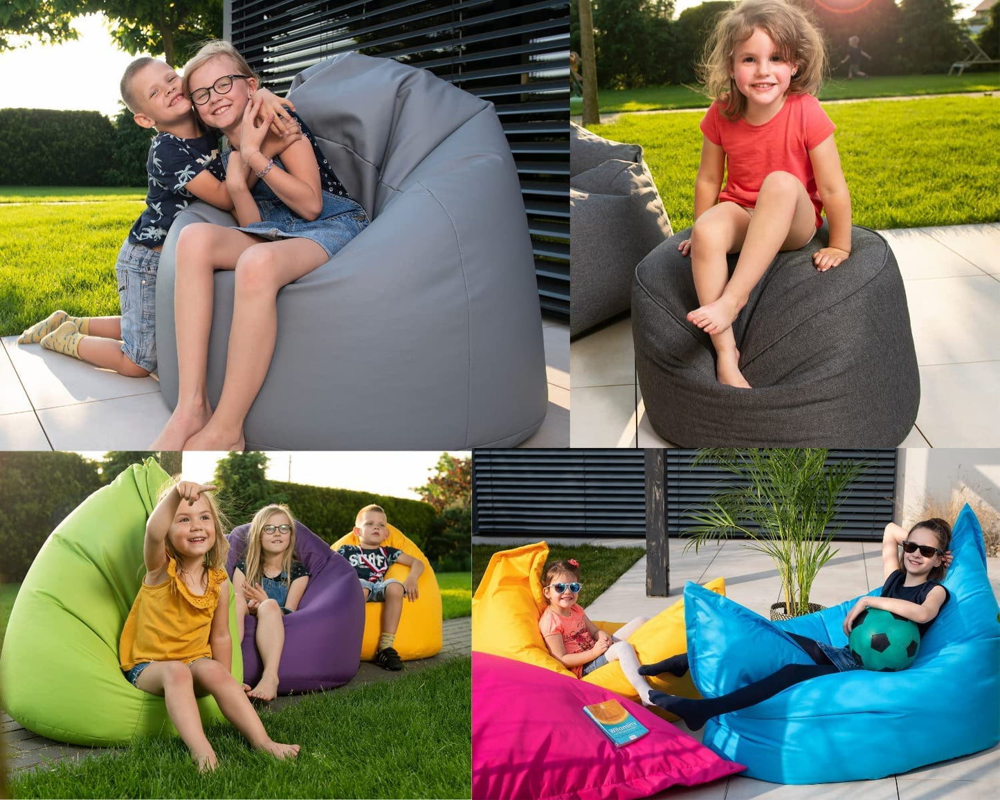 Chilly pilley Sitzsack Beanbag Indoor Outdoor für Kinder und Erwachsene viele Farben und Größen zur Auswahl