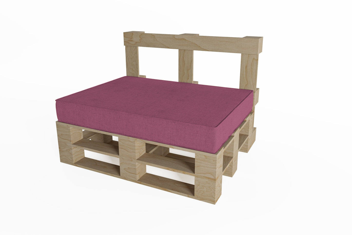 Pallet cushion, pallet pad, piping, seam, pallet cushion, seat cushion, backrest, cold foam, foam flakes, filling, many sizes and colours