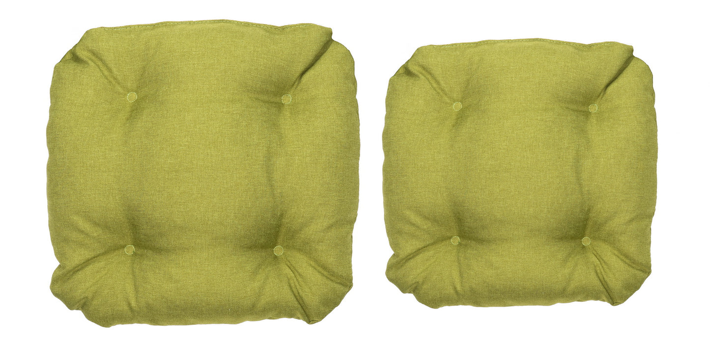 Chair cushion with four quiltings with straps for fastening