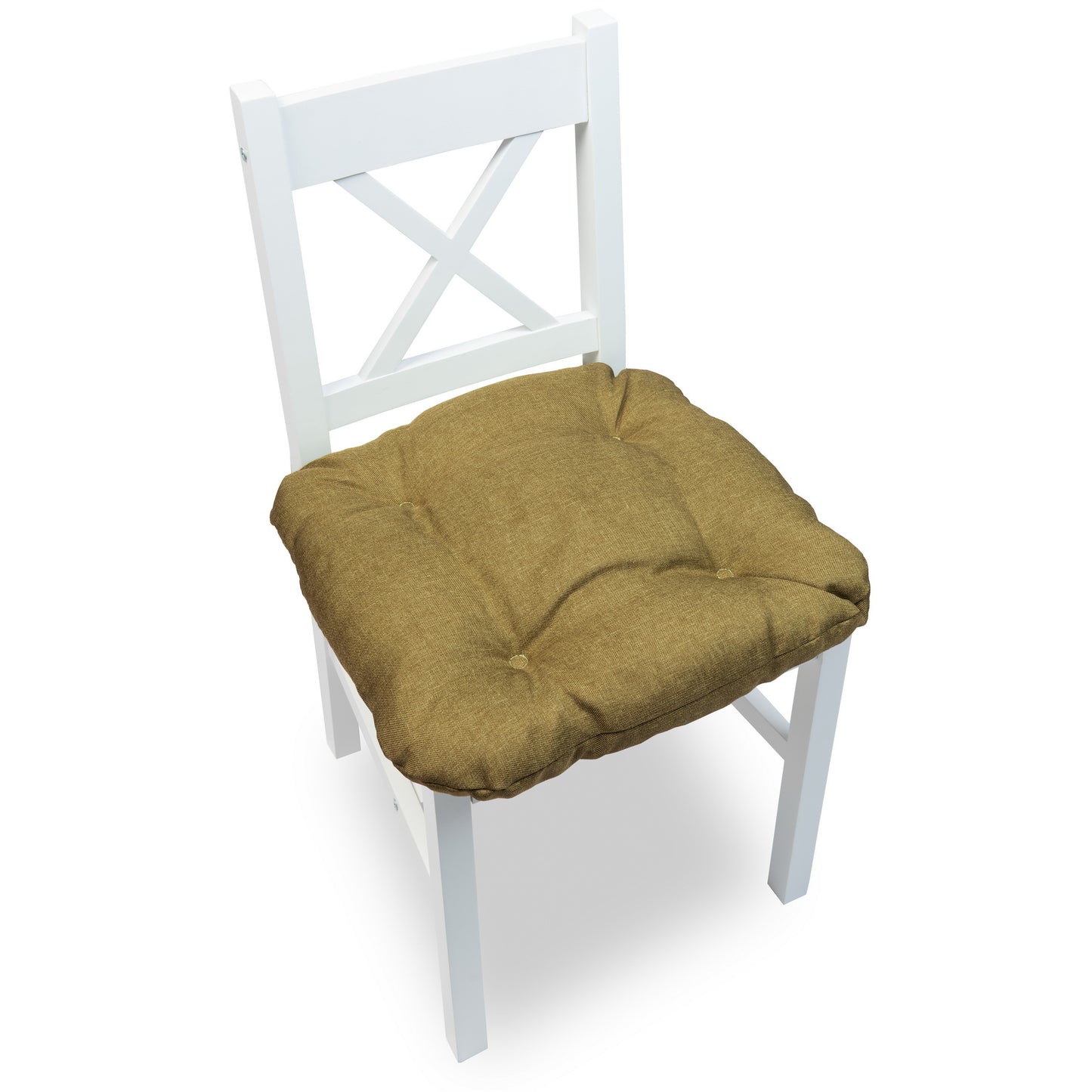 Cuscino sedia con quattro trapuntature e con lacci per il fissaggio